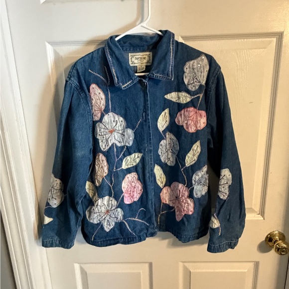 Tantrums Jackets & Blazers - Tantrums Blue Floral Jean Jacket